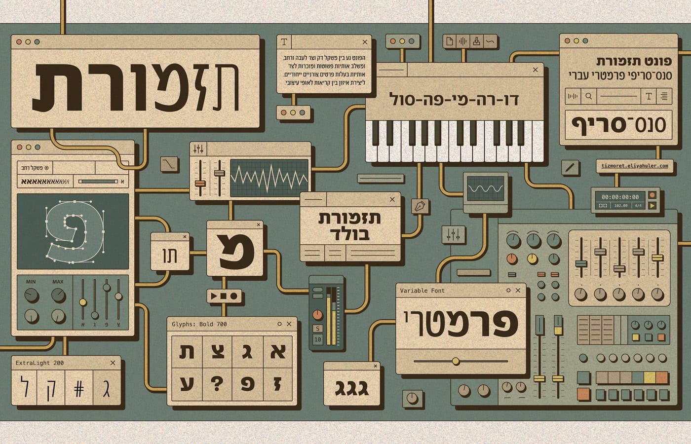 תזמורת <span>— פונט עברי פרמטרי המגיב לעוצמת הקול</span>